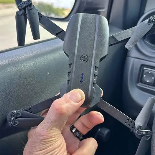 Compact drone front section with camera and landing legs