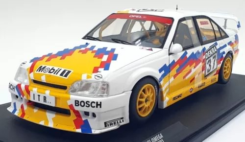 Solido 1:18 diecast Opel Omega model car with DTM livery, front three-quarter view
