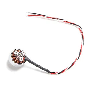 Drone motor assembly with red and black wires