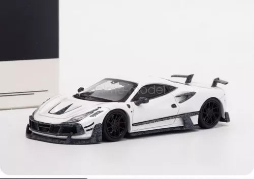 1:64 white diecast sports car with black wheels and front splitter