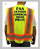 LICENSED COMMERCIAL DRONE PILOT SAFETY VEST HI-VISIBILITY REFLECTIVE #7 Drone