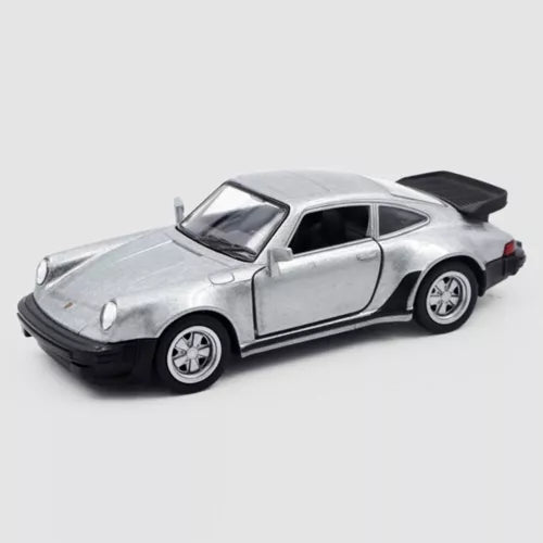 1:36 diecast toy model car, silver classic Porsche 911 Turbo 1978