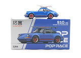 1:64 blue diecast wakeboard sports model car toy with box, red wheels