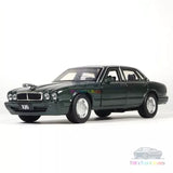 1/36 Jaguar XJ6 diecast model car toy, dark green/black sedan with chrome details