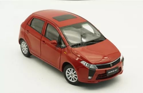 Red 1/18 diecast car model, Geely Englon SC5-RV, front view