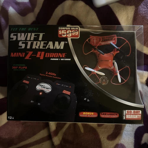 RC mini drone kit box with 5-channel red drone illustration and controller