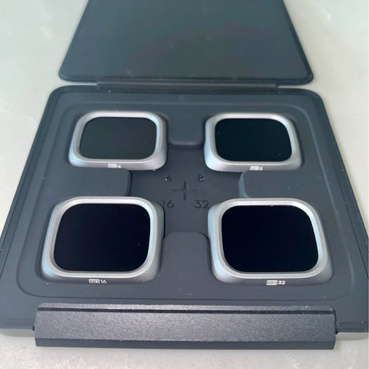 ND filter set with four square filters in protective case