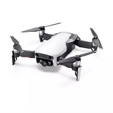 Foldable quadcopter drone with front camera gimbal and four propellers
