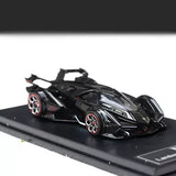 LMF 1/64 Scale Lamborghini V12 Vision GT Black Diecast Car Model Toy Gift Toy