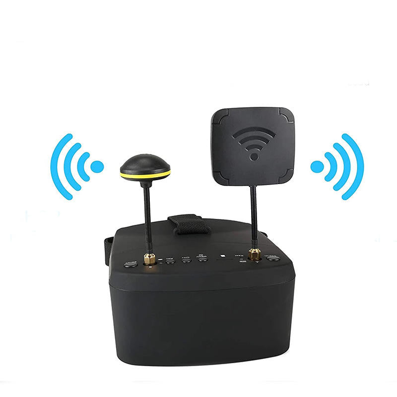 FPV receiver module with two antennas and compact base