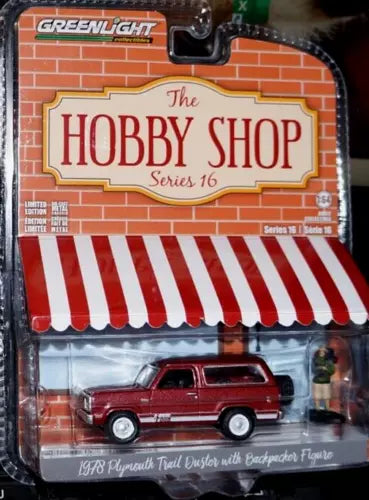 Red 1978 Plymouth Trail Duster diecast model in retail blister package