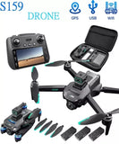 4K camera drone with screen remote, extra batteries, propellers