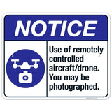 Use Of Remotely Controlled Aircraft Drone You May Be Photographed  ANSI Notice Drone
