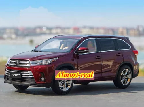 Toyota Highlander alloy diecast SUV model, maroon front three-quarter view