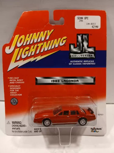 1983 Lagonda 1:64 diecast car, red model in blister package