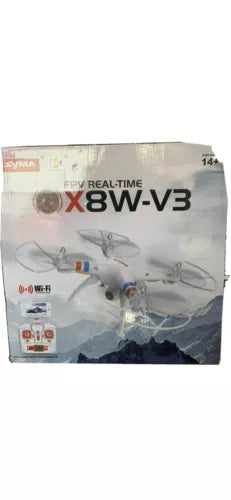SYMA X8W-V3 FPV real-time drone retail box with drone graphics