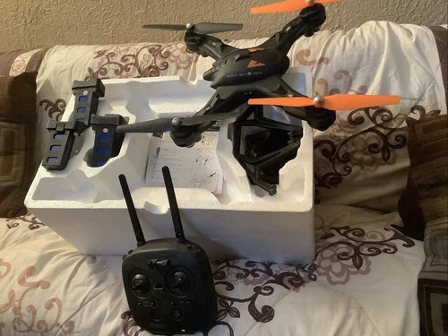 RC drone with HD camera and GPS, with handheld remote controller.