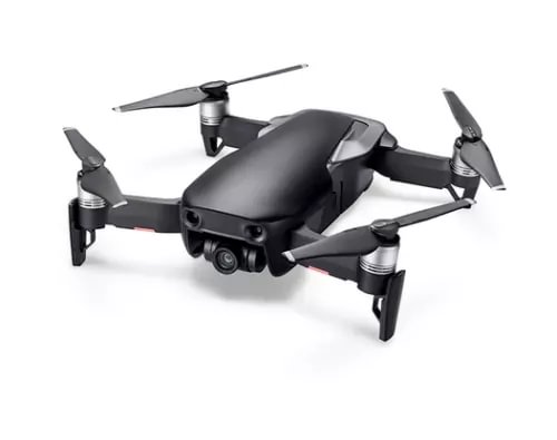 DJI Mavic Air portable drone in Oynx black with four propellers and camera gimbal