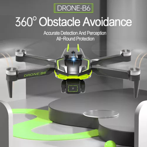Foldable quadcopter drone with 4 rotors and front camera module