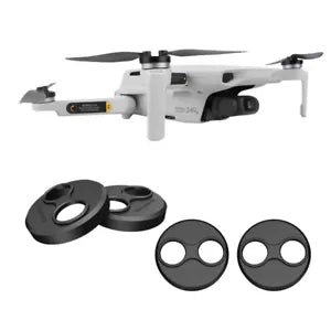 Motor cover cap set for drone, with three black circular protective covers