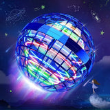 LED light orb mini drone with colorful glowing grid sphere