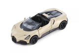 1/36 scale diecast toy car, gold with black hood and dark wheels