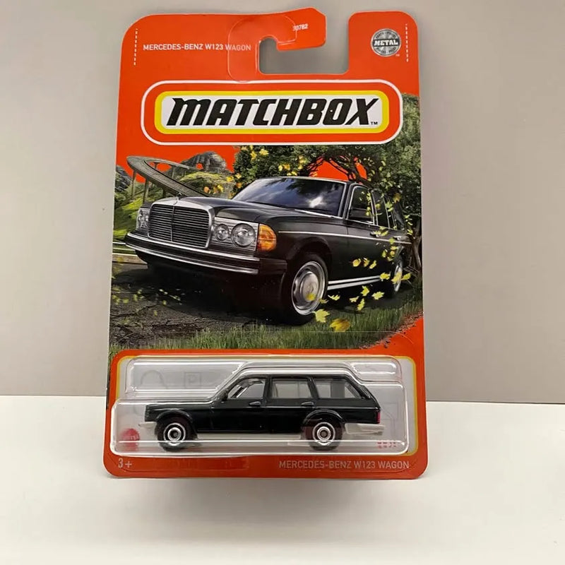 Matchbox diecast Mercedes-Benz W123 Wagon in black, in blister package