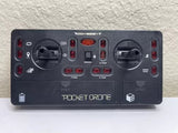 Odyssey pocket drone remote control, black with dual joysticks and button layout