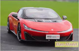 Red diecast model car with front grille and LED headlights, 1/18 scale