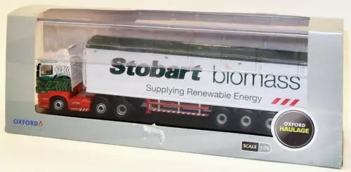 Stobart biomass walking floor diecast truck model, white trailer with red cab
