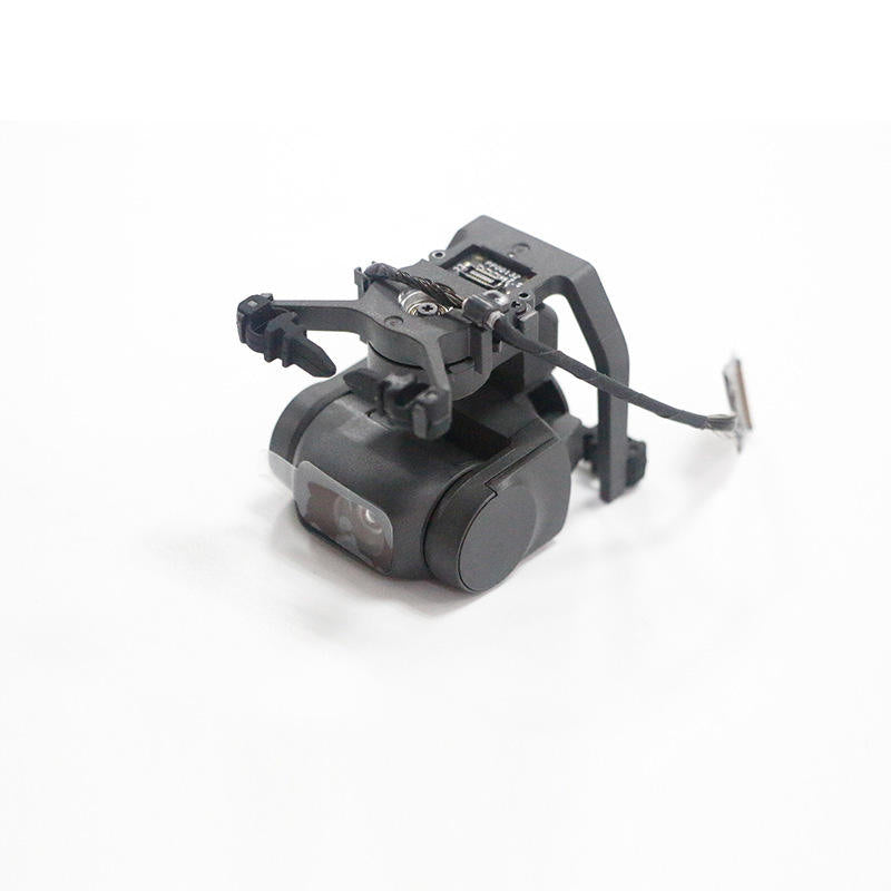 Gimbal camera module with lens, gray/black housing and mounting bracket
