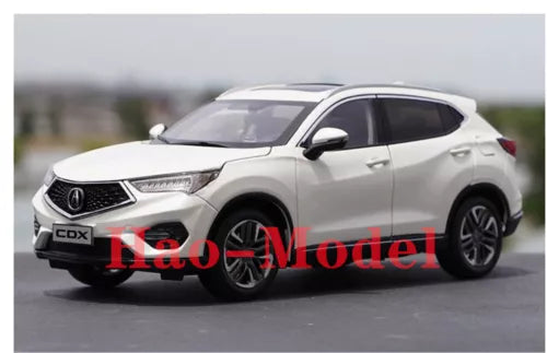 White Acura CDX 1:18 alloy diecast model car, front three-quarter view