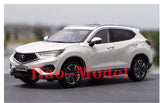 White Acura CDX 1:18 alloy diecast model car, front three-quarter view