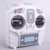 White 6-channel mini remote controller for drones with dual control sticks and display