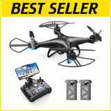 HD quadcopter drone with remote controller and two spare batteries