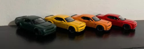 Dodge Challenger SRT Demon 1/36 diecast model car bundle of 4, four colored cars