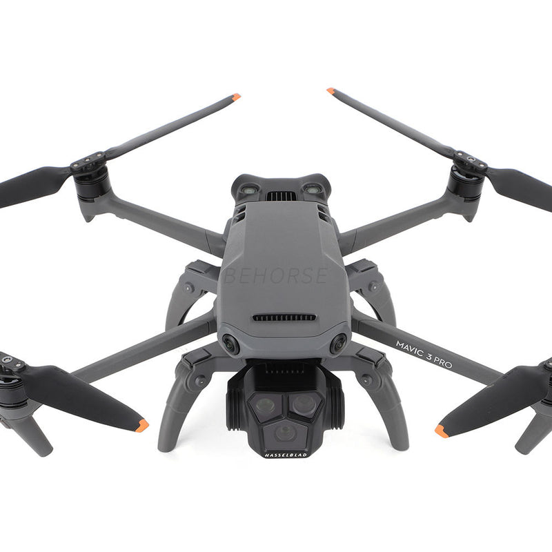 Drone landing gear extension legs with protective bracket, spider-style feet