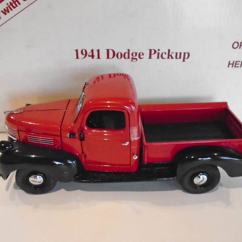 Danbury Mint 1:24 diecast 1941 Dodge pickup truck, red side view