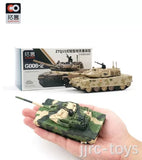 1:64 heavy armor tank diecast model car in camouflage, detailed tracks, held in hand