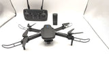 Black quadcopter drone with remote controller and battery pack, pack of 2