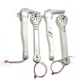 RC drone motor arm set with silver arms and wiring