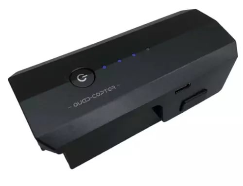 Lithium drone battery pack with cable, black, LED indicator and charging port