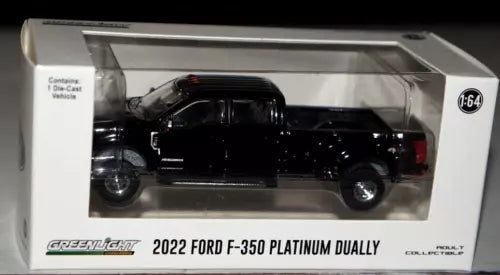 Black 1/64 diecast dually pickup truck toy model in display box