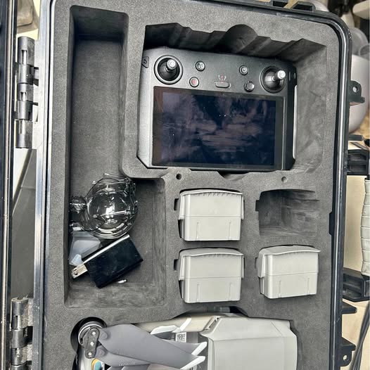 DJI Mavic 2 Pro drone kit in hard case with controller screen and batteries