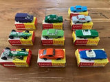 1/64 diecast car set, multiple cars in boxed packaging, assorted colors