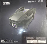 Onyx black camera drone with front camera module and LED light