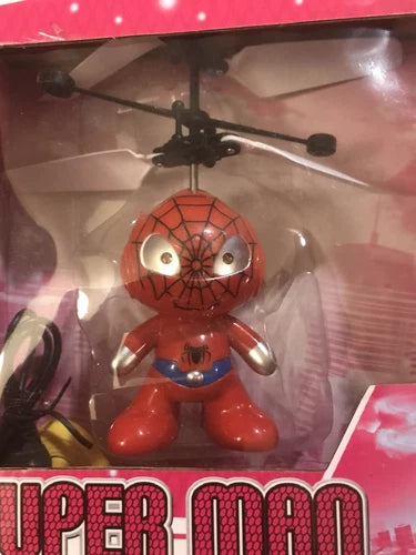 Spider-themed kids mini drone with propeller arms and web ball body