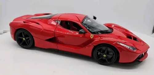 FERRARI LaFerrari diecast model car, red with black wheels and hood detailing