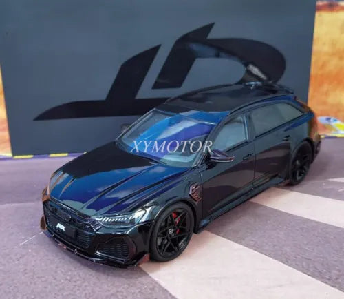 GT Spirit 1/18 Audi RS6 ABT 2021 model car, dark metal finish, black wheels