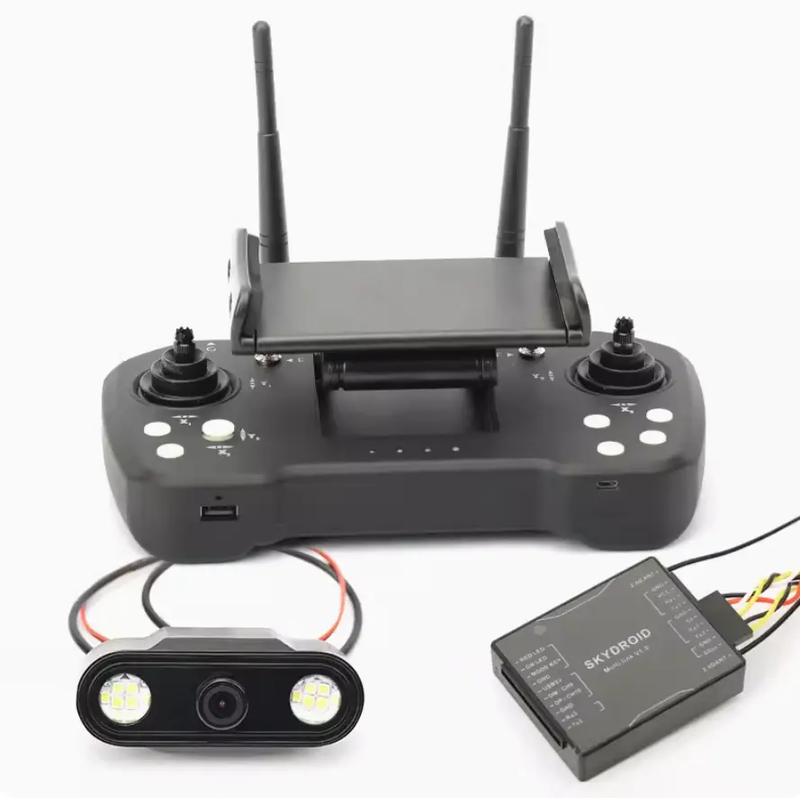 Skydroid T12 2.4GHz 1080P Digital Video Telemetry Transmitter 12-Channel Remote Controller Helicopter Drone Camera Battery Drone